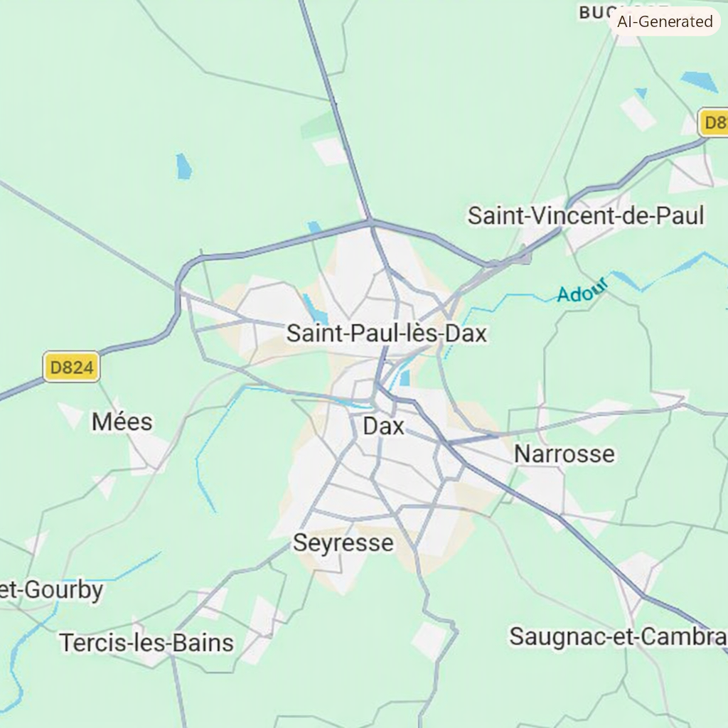 Carte de Dax et ses environs