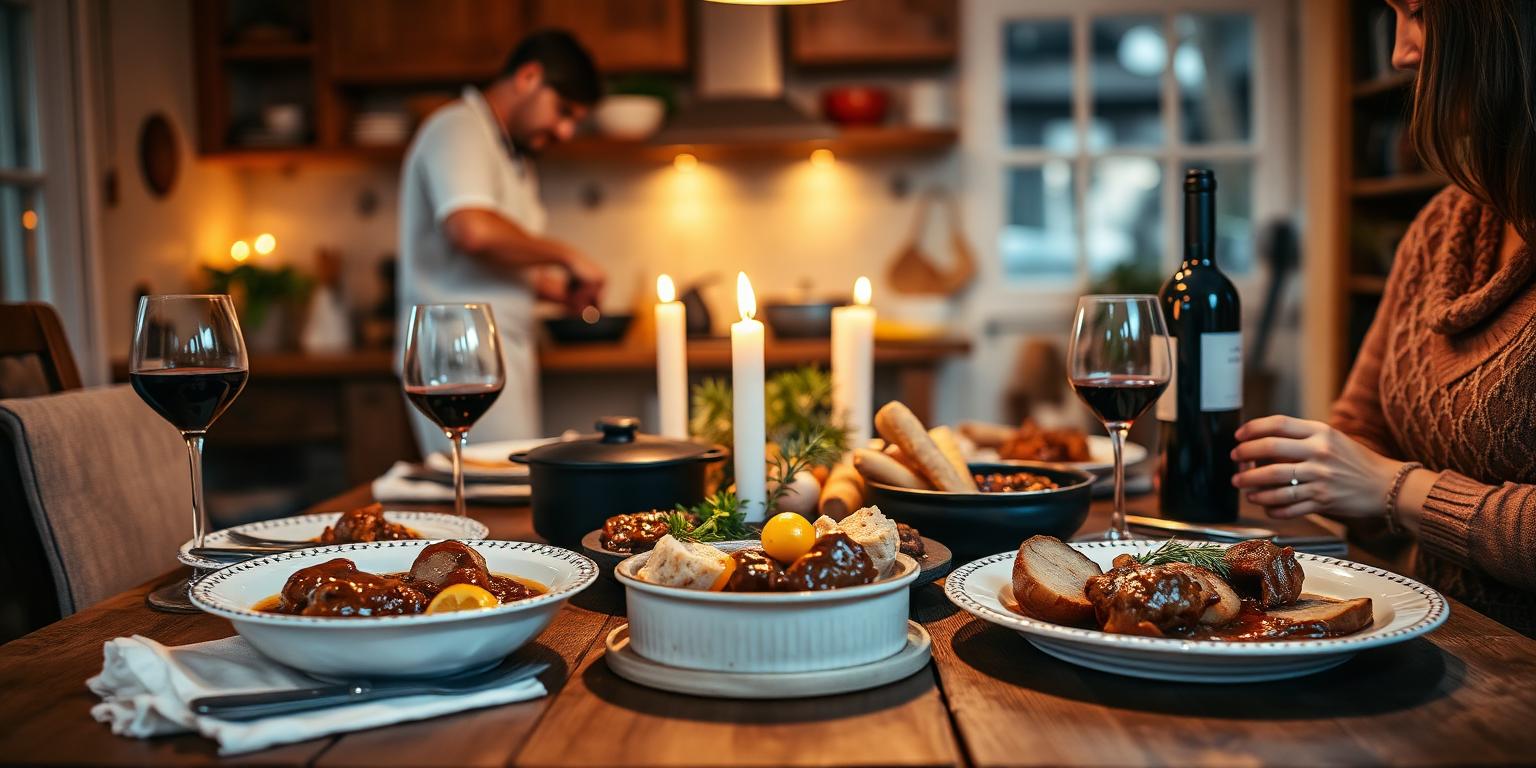 Repas convivial avec spécialités du sud-ouest